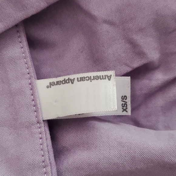 New American Apparel Belted Chamblay Lilac Shirt Dress - Picture 10 of 14